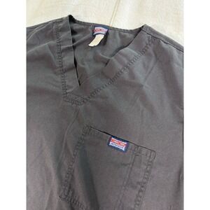 Cherokee Smock Scrub Top Unisex Size Medium PWTW Gray Nurse‎ Doctor Scrubs